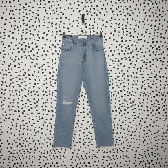 Nobody Denim Light Wash Distressed High Rise Frankie Ankle Jeans - Picture 2 of 11